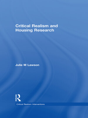 cover image of Critical Realism and Housing Research